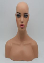 New Item Realistic Female Black Fibreglass Mannequin Dummy Head Bust For Lace Wig And Jewellery Display EMS 261C1088013