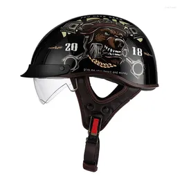 Motorcycle Helmets Vintage Helmet Men Women Adults Half Face Motorbike Retro Low Profile Scooter Casco DOT Approved