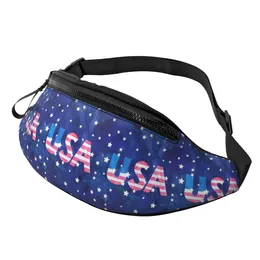 Backpack USA Stars Flag Crossbody Fanny Pack Belt Bag With Zipper LWaist Gifts For Sports Festival Workout Travelling Running