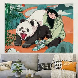 Tapestries National Tide Girl Style Background Cloth Personality Fashion Brand Room Decoration Hanging Celebrity Decorations