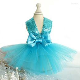 Dog Apparel Bling Sequin Glitter Dress For Small Dogs Luxury Princess Party Wedding Puppy Sleeveless Tutu Skirt Summer Clothes