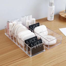 Storage Boxes Transparent Acrylic Cosmetics Box Detachable Makeup Holder Jewelry Make Up Organizer Home Desktop