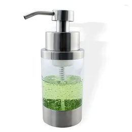 Liquid Soap Dispenser Stainless Steel Pump Bottle Kitchen Countertop Refillable Accessory Acrylic Home Decor Gadget For Lotion