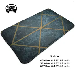 Carpets Modern Luxury Polygon Geo Pattern | Geometric Lines ( Gold Black )