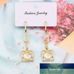 Wholesale Personality Geometry Hollow Stud Earrings Trendy Korean Popular Diamond Acrylic Earrings Female Accessories