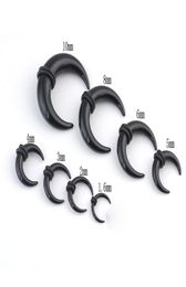 5PCS12pcs Black Ear Pincher Septum Stretching Kit Acrylic Crescent Stretcher Plugs With Orings Jewelry 16MM16MM Whole1481675