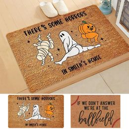 Carpets Halloween Front Door Mat Pumpkin Holiday Non-Slip Rugs Funny Floor Mats For Home Kitchen Bathroom Entryway