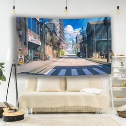 Tapestries JmDecoAnime Series High Quality Street Background Decoration Wall Tapestry Polyester Material Beautiful