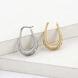 Hoop Earrings Oval Fashion Spring Stainless Steel Cable Jewelry Trendy Personalized Wholesale For Women's Factory