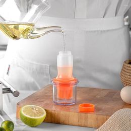 Tools Kitchen Oil Bottle Silicone Plastic Container With Brush Barbecue Spray Dispenser For Cooking BBQ Tool