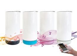 20oz Sublimation Bluetooth Speaker Tumbler straight tumbler wireless Intelligent Music Cups Stainless Steel Smart Water Bottle wit8943656