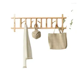 Hooks Natural Bamboo Key&Decorative Wall Stain-proof Moth-proof Hanger Multifunctional Rotatable Home Storage&Organization