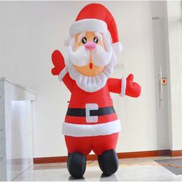 Hot selling 10mH (33ft) With blower LED Inflatable Santa Claus Blow up Father Christmas old man Air Balloon for Xmas Decoration free air shipping to door