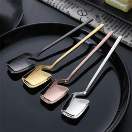 Spoons Creative Long Handle Wall Hanging Spoon Stainless Steel Dessert Mixing Ice Cream Tea Coffee Stirring Tableware Party