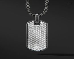 Chains Pave CZ Army Pendant Men Necklace Fashion Stainless Steel Box Chain Ncklace For Jewerly Gift3130712