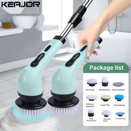 Cleaning Brushes Electric Cleanin Brush Multifunctional Bathroom Toilet Electric Cleanin Brush 9 in 1 Household Spin Scrubber for Kitchen Brush L49