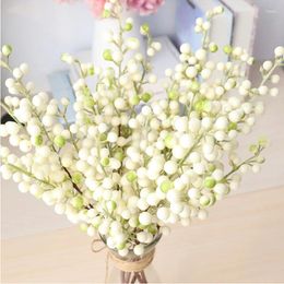 Decorative Flowers Artificial Red Bean Sticks Foam Fruits Home Furnishing Christmas Party Wedding Decorations Fake Berries