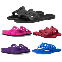 Gummi Casual Designer Pantoffeln mit Box Luxus Leichte Ade flache Sandalen Nicht -Slip -Soles Classic Summer Beach Outdoor Schuhe Freizeitbüro Outs Outdoor zu Hause zu Hause