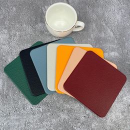 Table Mats Household Products Creative Square Imitation Leather Restaurant El Waterproof Oil Proof And Heat Insulation Tea Wads