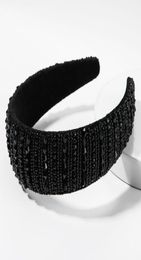 Rhinestone Girls Black Hairbands Full Diamond Headbands For Women Girls Solid Color Hair Hoop Women Hair Accessories5922570