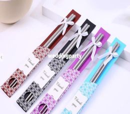 Stainless Steel Chopsticks Tableware Wedding Favors Gift With Retail package4666174