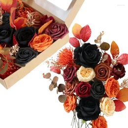 Decorative Flowers Halloween Simulation Box Holiday Gift Autumn Harvest Festival DIY Handmade Home Bouquet Festive Decoration