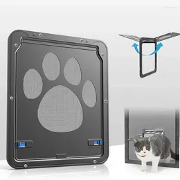 Cat Carriers Flap Door Lockable Plastic Pet Screen For Cats Dogs Safety Magnetic Puppy Window Gate Fence Accessories