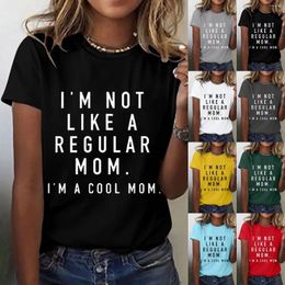 Women's T Shirts I'm Not Like A Regular Mom Cool Letter Women Medium Loose Womens Athletic Top Tech Shirt Stretch Short