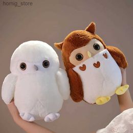 플러시 인형 뜨거운 1pc 30cm/40cm 박제 커플 올빼미 인형 시뮬레이션 동물 장난감 귀여운 새 갈색 화이트 만화 플러시 어린이 소녀 선물 y240415