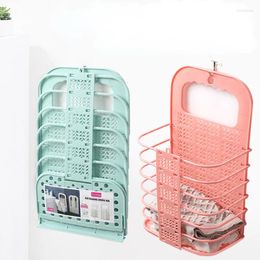 Laundry Bags Bathroom Folding Dirty Clothes Storage Basket Household Wall Hanging Large Portable Punch-Free Bucket