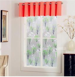 Window Stickers Top Quality UV Static Cling Green Small Tree Privacy Decorative DIY Decor Frosted PVC Film For Bathroom Bedroom 35-90cm