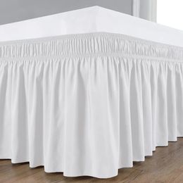 Elastic Wrap Around Bed Skirt Cover Protector Ruff Home and el Dust 240415