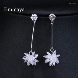 Dangle Earrings EMMAYA Fashion Women Gift Zircon Snowflake Charm Jewellery Gentle Silver Plated Link Chain