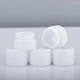 Storage Bottles 50Pcs 5g White Sample Cream Jar Mini Cosmetic Containers Face Eyeshadow Gel Suncreen Refillable Travel Plastic Pot