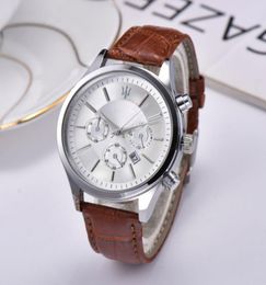 Top Fashion stainless Steel Quartz Man Leather watches Japan Movement watch mens Wristwatches Life Waterproof Brand male clock GM6511104