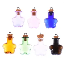 Vases 7 Pcs Glass Vials Wishing Bottle Flower Shape Phone Hanging Accessories Pendant