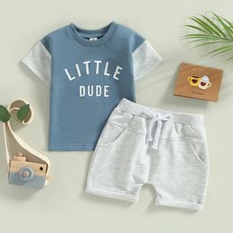 Clothing Sets Toddler Baby Boys 2PCS Short Sleeve O Neck Letter Print T-shirt Drawstring Shorts Cute Summer Outfit