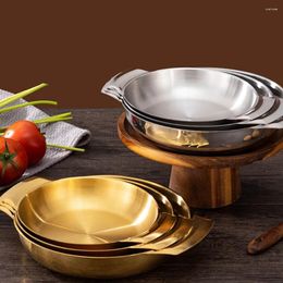 Pans Stainless Steel Seafood Pot Double Handle Pan Cookware Cooking Kitchen Supply Non Stick Frying