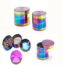 Zinc Alloy Ice Blue Tobacco Grinder Rainbow Herb Grinders Metal Grinders 4050 4 Layer Parts Cigarette Smoking Spice Crusher With 8222501