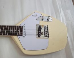 Rare Shaped 6 Strings Tear Drop Cream Electric Guitar Maple neck Rosewood Fingerboard Tremolo Bridge White Pickguard1422097