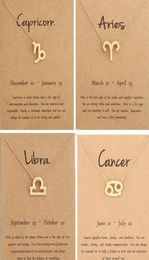 New Dogeared Necklace With Card The Zodiac Sign Gold Plated LeoAriesVirgo Pendant Noble And Delicate Choker Valentine Day Christ1731775