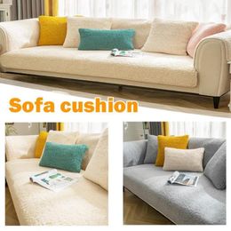 Chair Covers Colour Sofa Towel Soft Plush Couch Cover For Living Room Bay Window Pad Furniture Protection Cushion 1pcs