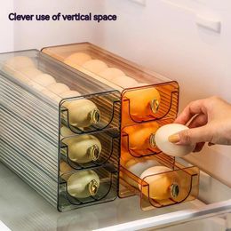 Storage Bottles Refrigerator Egg Kitchen Containers 3 Layer Drawer Stackable Bins Clear Plastic Racks Organizer