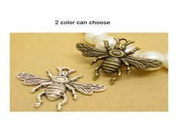 Items100pcslot Alloy Bee bronze or silver Plated Charms Pendant Fit Jewellery DIY 2524MM5403385