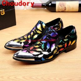 Dress Shoes Choudory Design Gold Toe Men Mixed Colors Slip On Mens Velvet Loafers Party Wedding Genuine Leather