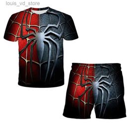 Clothing Sets 2023 Childrens Spider Hero Print Cool Playsuit Swimwear Beach Bathing Suit One Pieces Swim Wear For Boys Girls T240415