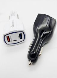 3 in 1 USB Car Charger fast Charging type C QC 30 PD usbc Charger Phone Adapter for iPhone Samsung MQ100 5A Quick Charge Dual Por3092198