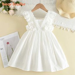 Girl's Dresses Bear Leader Kids Girls Dresses 2022 New Summer Lace Princess Dresses Children Solid color Clothing Baby Wedding Party Vestidos Y240415Y240417GXYQ