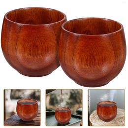 Wine Glasses 2 Pcs Know Mug Wooden S Glass Sake Cup Japanese-Style Tea Chinese Drinking Water