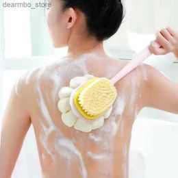 Cleaning Brushes Loofah Back Scrubber Lon Handle Shower Body Brush with Soft Mesh Spone for Women Skin Exfoliatin Bath Massae L49